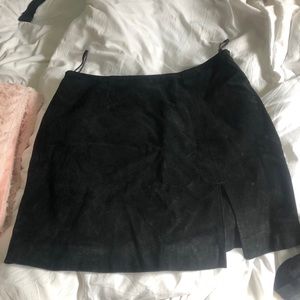 Suede mini skirt